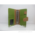 CN Mainland PU leather Notebook Cover with clear PVC card pocket ,File folder with Button Closure